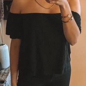Black off the shoulder blouse